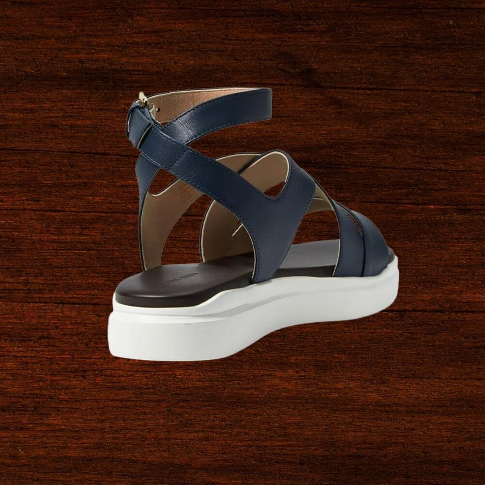 Cole Haan womens Grandpro Rally Castine Sandle Size 6 Blue With White Sole - Picture 8 of 10